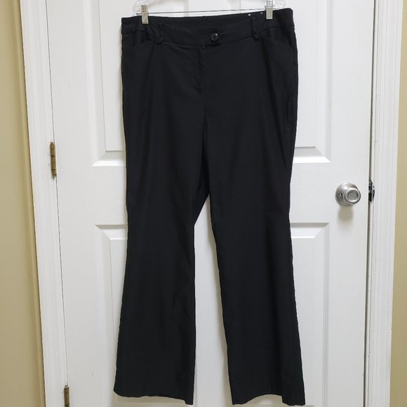 Lane Bryant Pants - Lane Bryant Womens 20 Black Flat Front Wide Leg Stretch Pants